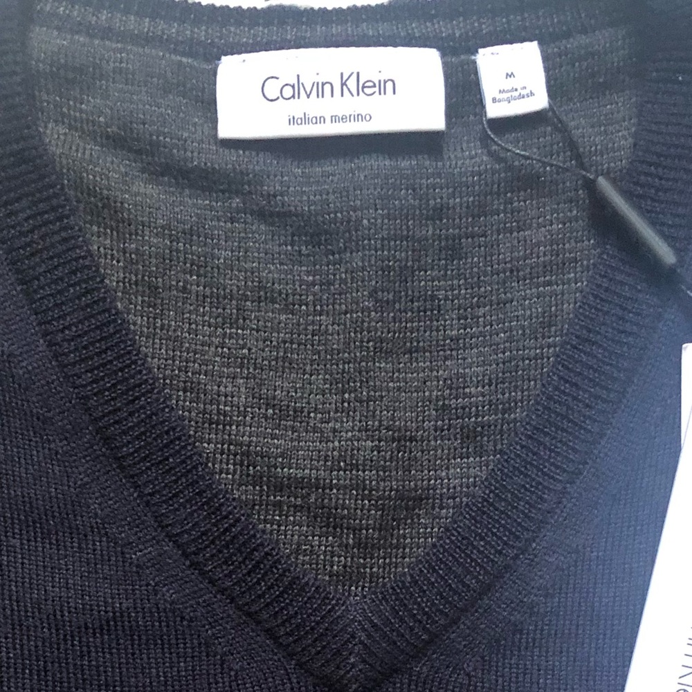 Calvin Klein Navy V-neck Sweater